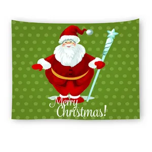圣诞快乐圣诞老人挂毯挂墙圣诞前夕壁炉圣诞挂毯圣诞装饰