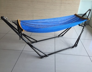 <span class=keywords><strong>Hamaca</strong></span> Doble para Acampar con Soporte Portátil, <span class=keywords><strong>Hamaca</strong></span> Individual Resistente con Soporte de Acero que Ahorra Espacio - Product Image 1