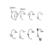 Faux piercing de lèvre réglable en acier inoxydable, style morsure de serpent, bijoux Alt Emo Gothique, pour femmes et hommes, sans perçage