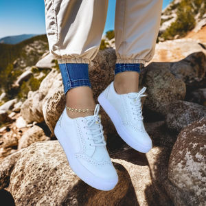 <span class=keywords><strong>Zapatillas</strong></span> de deporte de cuero de ante marrón Retro <span class=keywords><strong>para</strong></span> <span class=keywords><strong>mujer</strong></span>, <span class=keywords><strong>zapatillas</strong></span> <span class=keywords><strong>deportivas</strong></span> de <span class=keywords><strong>corte</strong></span> bajo personalizadas, amortiguación de otoño, encaje hueco transpirable <span class=keywords><strong>para</strong></span> - Product Image 4