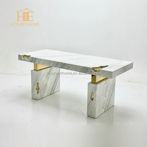 Mesa de comedor <span class=keywords><strong>Imperio</strong></span> de lujo de estilo portugués Muebles personalizados de metal superior de mármol - Product Image 5