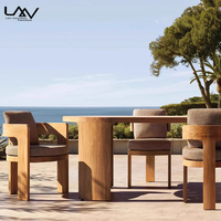 Style moderne Ensemble de canapés à cadre en aluminium pour hôtel, jardin, patio, mobilier de canapés rembourrés en tissu imperméable à l'air libre