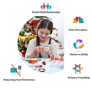 Élastiques pour enfants personnalisés Kit de bandes de petit métier à tisser de couleur élastique en boîte pour la fabrication de bracelets - Product Image 3