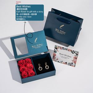 Commercio all'ingrosso della fabbrica san valentino Tanabata sei rose regalo scatola <span class=keywords><strong>anello</strong></span> collana orecchini gioielli scatola di imballaggio timbrante riciclabile - Product Image 3