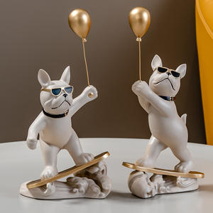 Ornement en résine Bouledogue Français style Ballon de Surf Nordique, Statue de <span class=keywords><strong>chien</strong></span> créative, Vente directe usine, pour la décoration du salon, de l'entrée et de la chambre - Product Image 3