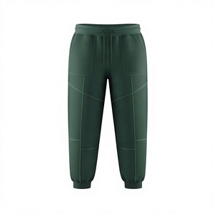 Pantalones Cargo para Hombre, Tejidos, Transpirables, de Cintura Media, con Cordón, Casuales, Color Verde Sólido, Estilo Jogger - Product Image 1