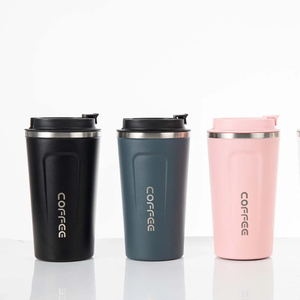 Premium 304 Stainless Steel <b>Double</b> <b>Wall</b> Vacuum Insulated Coffee Mug Handle Lid 380ml 510ml Leak-Proof Silicone BPA Free Thermal - Product Image 1