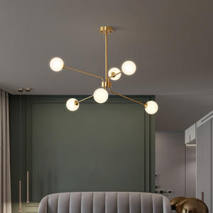 Lampe 'Magic Bean' en cuivre massif, style nordique moderne minimaliste, lustre de luxe pour salon, chambre à coucher, salle à manger, usage domestique - Product Image 5