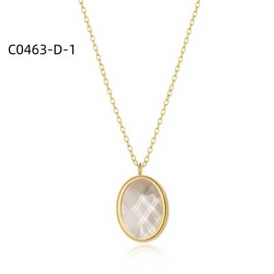 Collar Clásico de Cuarzo con Cadena de Zinc Chapada en Oro de Moda C0463 para Mujer, Joyería de Alta Calidad para Regalo - Product Image 2