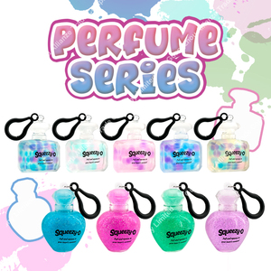 TPR Pull Crystal Sparkle Water Beads Fill Stretch Perfume Bottle Shape Creative Keychain Pendant Decoration Accessories - Product Image 2