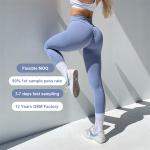 Nouveau <span class=keywords><strong>Legging</strong></span> Femme 2026 Sur Mesure avec Effet Froncé aux Fesses, Taille Haute, Push-Up, Couleur Unie, Contrôle du Ventre, Matière Douce comme du Beurre, pour Fitness et Vêtements de Sport Actifs - Product Image 5