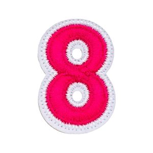 4.5cm pink Jersey Numbers 0-9 Embroidery Patch DIY Clothes Embroidered Number <b>Iron</b> on Patches for Backpack Shoes Hats Decoration - Product Image 5