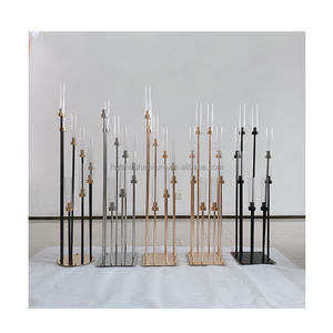 <span class=keywords><strong>Bougeoir</strong></span> en métal et verre à 8 bras de couleur personnalisée centre de table de mariage - Product Image 1