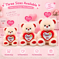 Ours en peluche personnalisé avec cœur à paillettes, animal en peluche métallique, idéal pour cadeau de Saint-Valentin, fournitures pour boutiques