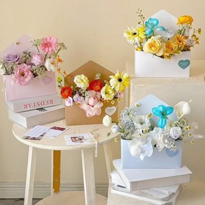 Boîte à fleurs en papier kraft pour la fête des mères, boîte à lettres de printemps pour les filles, <span class=keywords><strong>anniversaire</strong></span>, Saint-Valentin, cadeau vide, boîte cadeau en papier - Product Image 3