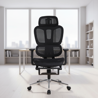 Chaise de bureau ergonomique moderne à dossier haut réglable, rotation à 360°, en maille, avec base en fer et cadre en plastique, pour la maison, le salon ou le bureau