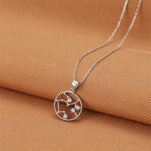 Collier pendentif en argent sterling S925, design rond du signe du zodiaque Sagittaire, à porter au quotidien - Product Image 4