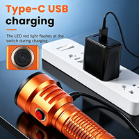Lampe de poche LED haute puissance, boîtier en alliage d'aluminium, torche tactique Portable, Rechargeable par USB, pour la chasse en plein air et le camping
