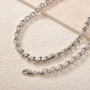 Fashion Trendy <b>Copper</b> Alloy fine jewelry chunky luxury design wholesale customizable silver plated unisex multi size necklace - Product Image 4