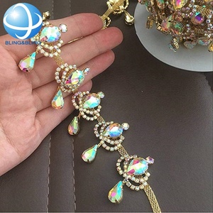 Kim loại Rhinestone cup chuỗi <span class=keywords><strong>TRIM</strong></span> Rolls cho nhảy múa trang phục váy cưới Sash thắt lưng trang trí phụ kiện - Product Image 4