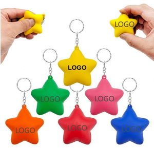 พวงกุญแจโฟมรูปดาวห้าแฉก ของเล่นบีบคลายเครียด พิมพ์ลายโลโก้ได้ - Product Image 1