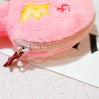 Pochette suspendue personnalisée en peluche avec fermeture éclair, sac à figurines d'anime personnalisé, petite pochette porte-clés en peluche, accessoires quotidiens