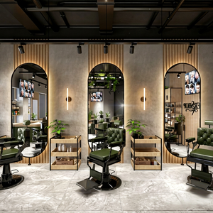 Muebles de Salón de Madera Modernos, Duraderos, Ecológicos y de Alta Gama, Portátiles, para Peluquería, Centro Comercial, Gimnasio, Comedor, Hotel, Uso Personalizado para Hombres - Product Image 1
