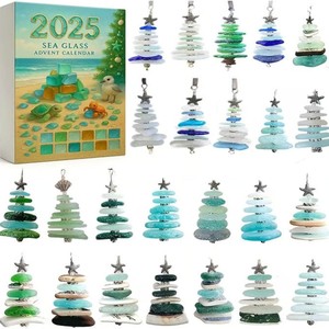 Calendrier de l'Avent créatif de Noël en forme de boîte mystère avec arbre en verre marin, écureuil suspendu, logo, boîte colorée - Product Image 2