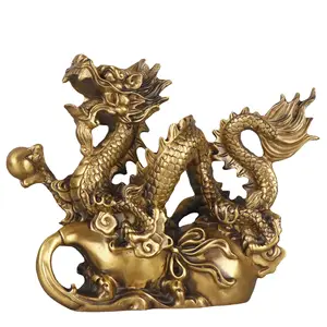 Pure Copper Fulu Longsheng Xiaolong Furniture Office Copper Dragon Decoration wulou group Dragon statue