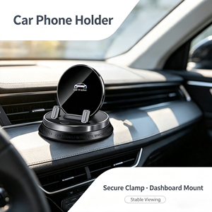 Soporte <span class=keywords><strong>para</strong></span> Teléfono de Coche con Rotación de 360 Grados, Montaje en el Tablero con Botón Táctil, Soporte Antideslizante <span class=keywords><strong>para</strong></span> Smartphone en el Vehículo <span class=keywords><strong>para</strong></span> Uso en Navegación - Product Image 1