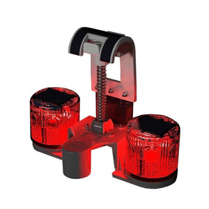 Feu de signalisation solaire LED HQS-N20 rouge à double tête 254 mm en aluminium pour la sécurité routière - Product Image 1
