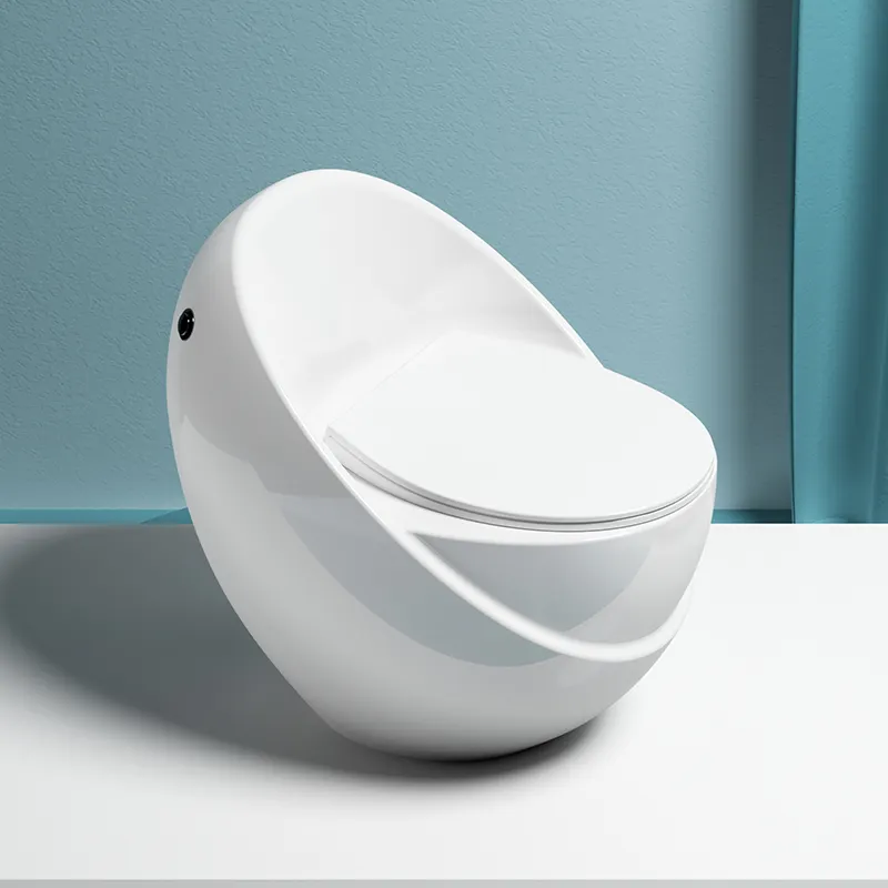 トイレ新スタイルマット黒色卵形セラミックバスルーム便器トイレワンピース