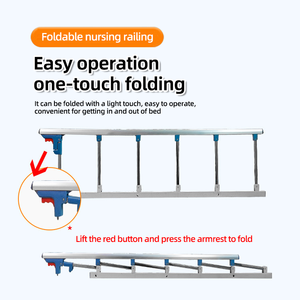 Боковые направляющие для больничной койки, из алюминиевого сплава, 4, 5, 6 секций, регулируемые рейки для безопасности пациентов, аксессуары для медицинской кровати, оптовая продажа - Product Image 2