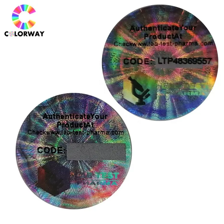 Custom Logo Professional Printed glossy hologram laser scratch label sticker printing