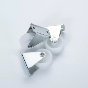 Fixed Caster White <b>Plastic</b> 1 Inch Plate Mount Easy Installation Furniture Accessories - Product Image 1