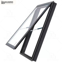 Fenêtre à auvent coulissant vers l'extérieur en alliage d'aluminium avec isolation phonique, design moderne pour cuisine
