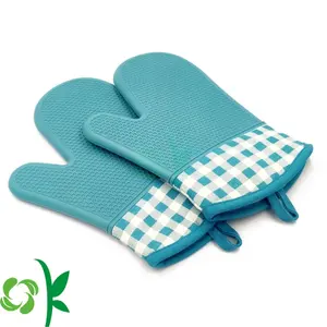 OKSILICONE Silicone Heat Resistant Oven Mitts with Unique Textured Design for Cooking Baking BBQ