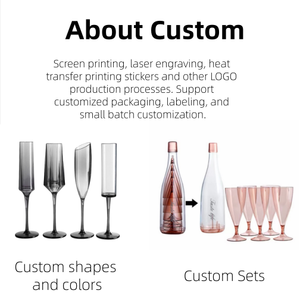 Flûtes à champagne jetables en plastique transparent de 5,5 oz avec logo personnalisé, verres à vin, gobelets pour les célébrations de mariage, les fêtes de remise de diplômes - Product Image 3