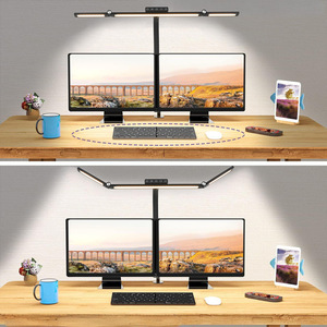 Led <b>Desk</b> Lamp Triple Head <b>Foldable</b> Clamp Light Aluminum Alloy Modern Design Anti Glare Office Study Reading Light - Product Image 1