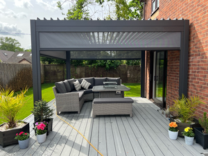 Pérgola Bioclimática de Aluminio para Jardín Exterior, Patio Trasero, Toldo con Rejillas, Gazebo, Pérgola de Aluminio - Product Image 4