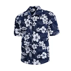 Mens 2022 New Summer Casual Short Sleeve Striped Shirts Men Button down Shirt Tops Custom LOGO Label