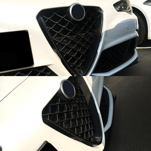 Nuevo Marco de Parrilla Delantera para Auto <span class=keywords><strong>Alfa</strong></span> Romeo <span class=keywords><strong>Giulia</strong></span> 2016-2019, Estilo Deportivo, Fibra de Carbono, Parachoques, Versión Trébol de Cuatro Hojas, Ensamblaje con Tornillos - Product Image 2