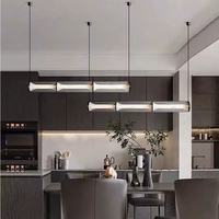 Lustre moderne pour cuisine de restaurant, éclairage décoratif LED long pour la maison, lampe suspendue en verre de designer danois pour hôtel