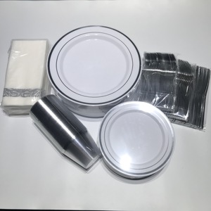 Bộ Đồ Ăn Bằng Nhựa Dùng Một Lần 700 Món Cho 100 Khách Bộ Đồ Ăn Bằng Bạc Dùng Một Lần Dành Cho Đám Cưới - Product Image 3