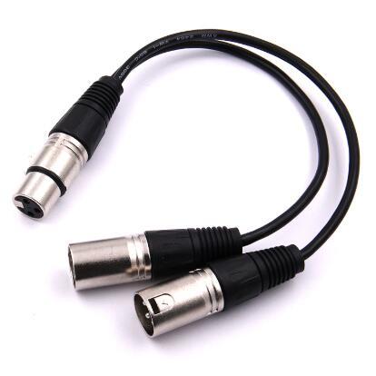 XLR Connector 3 Pin Cable Female Jack to Dual 2 Male Plug Y Splitter Cable Adapter XLR Cable