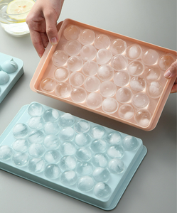 Bán buôn mẫu thực phẩm Grade Silicone Ice khuôn khay 33 lưới trong bóng Shape với Lip - Product Image 5