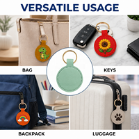 Individueller UV-Druck PU-Leder Blanko Schlüsselanhänger Schlüsselring Schlüsselhalter für Herren und Damen Schlüsselring Markenpromotion Werbegeschenke