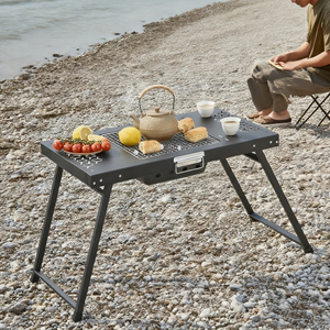 Stainless Steel Foldable <b>Portable</b> Charcoal Grill Outdoor Camping <b>BBQ</b> Picnic Grill for Two to Four People - Product Image 5