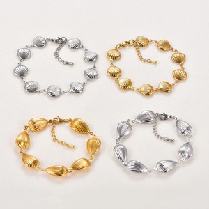 Bracelets de cheville et chaînes de main en acier inoxydable, motif coquillage creux, pour l'été et la plage, haute qualité, fournitures de bijoux - Product Image 3
