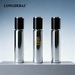 Nuevo Envase de Perfume Personalizado con Cierre a Presión, Botella de Perfume Vacía de Vidrio Electrochapado Redonda de 10 ml con Tapa de Plástico - Product Image 1